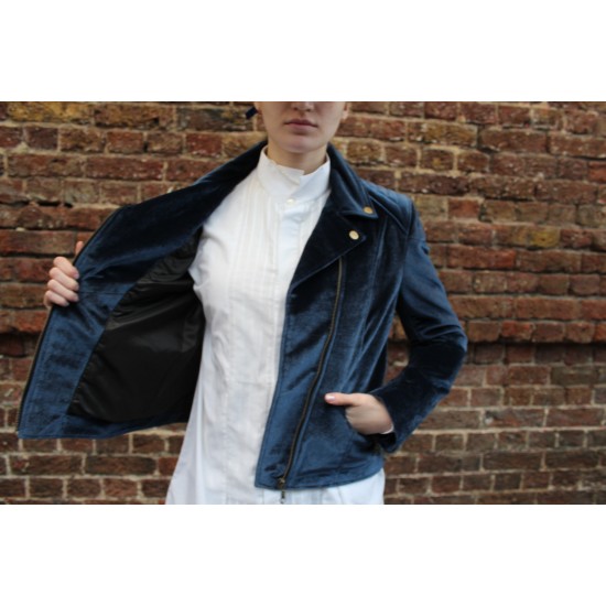 Biker Jacket Blue Velvet 